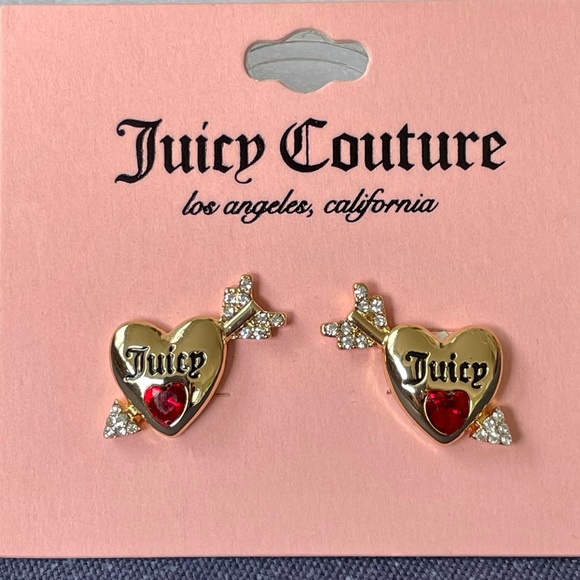 🌸NWT Juicy Couture Gold-Tone Bow & Arrow Heart Studs🌸 - Picture 14 of 15